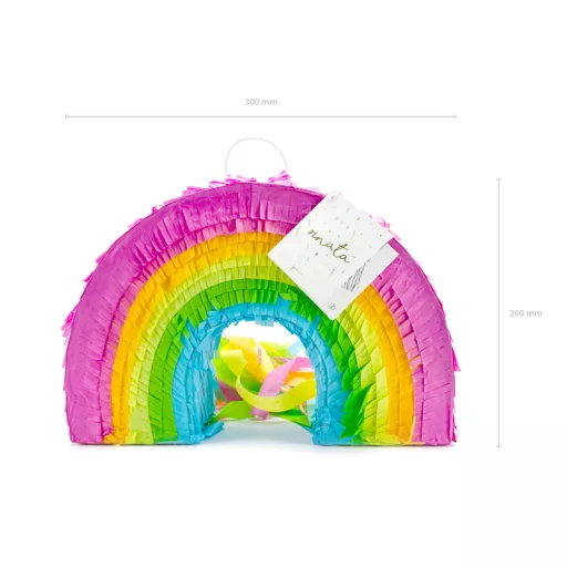 PartyDeco színes 30 cm-es szivárvány formájú pinata gyerek szülinapi bulira és ünneplésre