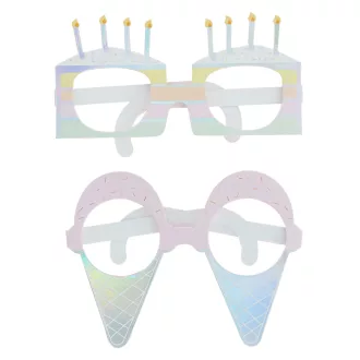 Ginger Ray Pastel Party születésnapi papír party szemüveg Happy Birthday felirattal 8 db