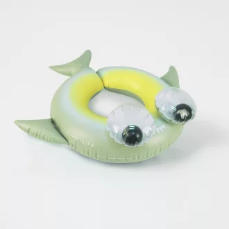 Sunnylife Shark Tribe cápás hátul nyitott gyerek úszógumi mozgó 3D szemekkel