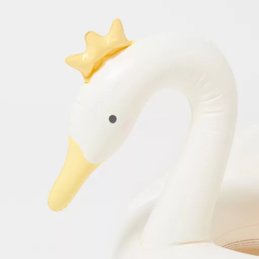 Sunnylife Princess Swan Hattyú Hercegnő aranysárga hátul nyitott gyerek úszógumi 65x70 cm