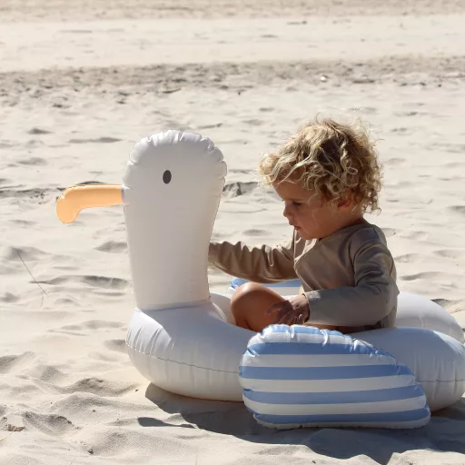 Sunnylife Sammy the Seagull tengerészkék csíkos hátul nyitott gyerek úszógumi