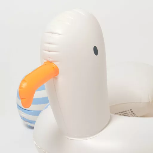 Sunnylife Sammy the Seagull tengerészkék csíkos hátul nyitott gyerek úszógumi