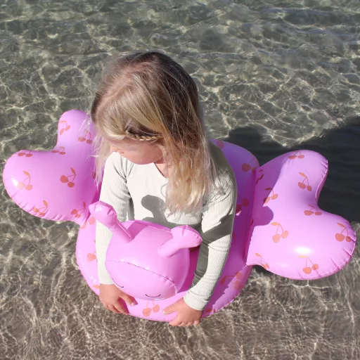 Sunnylife Cotton Candy Cherry cseresznyemintás pillangó formájú hátul nyitott gyerek úszógumi