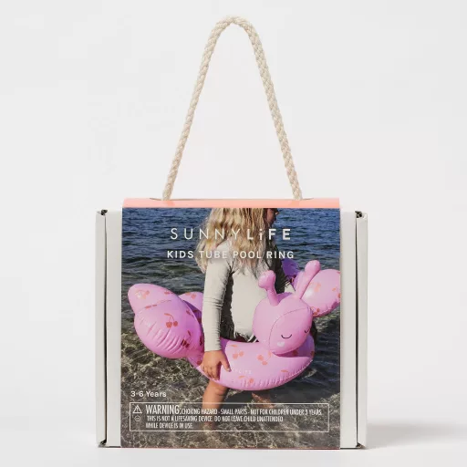 Sunnylife Cotton Candy Cherry cseresznyemintás pillangó formájú hátul nyitott gyerek úszógumi