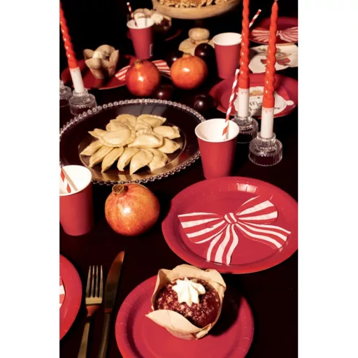 PartyDeco Szalvéta Csíkos masnis - 12 db