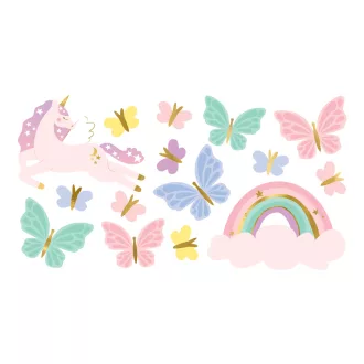 PartyDeco Unicornis Tetoválás színes