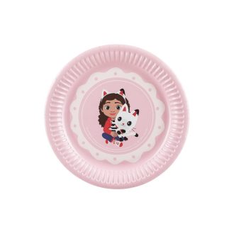 PartyDeco Papírtányérok Gabby Babaháza, Cicás 6 db