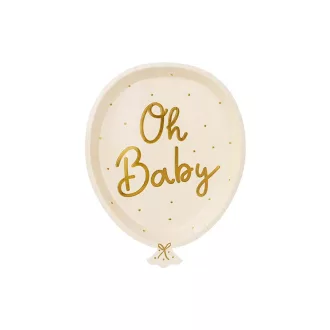 PartyDeco pasztell babaváró baby shower papírtányér szett