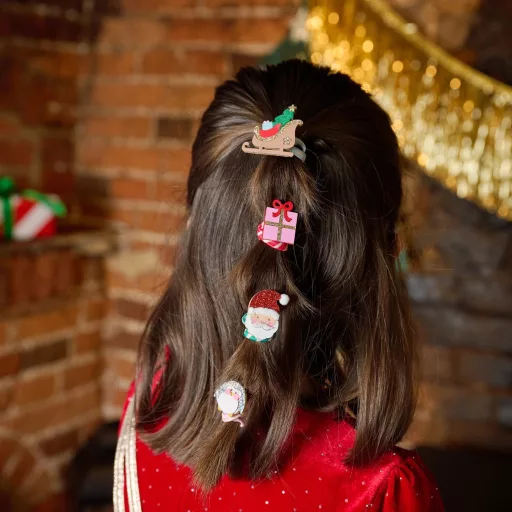 Rockahula Kids Hajgumi szett - Karácsonyi figurás Mikulás és barátai, 4 db-os