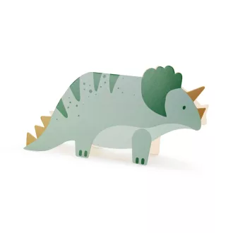 PartyDeco zöld triceratops dinoszaurusz alakú szülinapi zsúr meghívó kisfiúknak